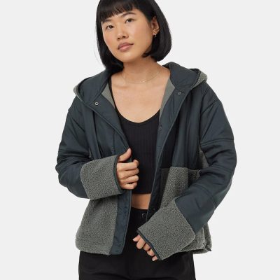 TenTree W's Recycled Boucle Full Snap Hoodie