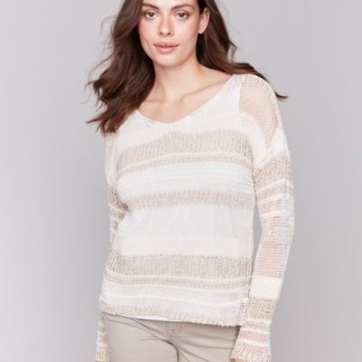 Charlie B W's Multi-Yarn Striped Sweater