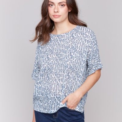 Charlie B W's Printed Dolman Blouse