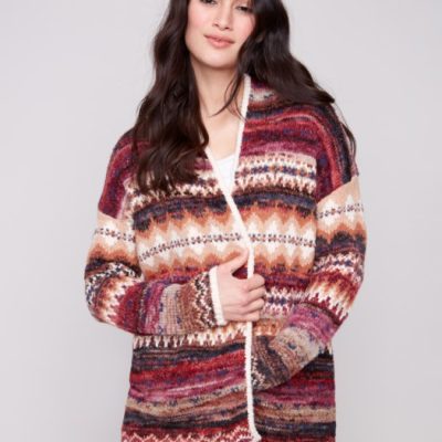 Charlie B W's Space Dye Jacquard Cardigan
