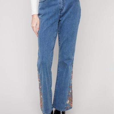 Charlie B W's Side Embroidered Bootcut Pant