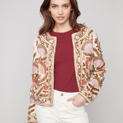 Charlie B W's Embroidered Open Front Jacket